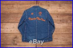Mens Vintage Carhartt Blue Denim Workwear Chore Jacket Medium 40 R9411