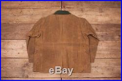 Mens Vintage Filson Tan Tin Cloth Wax Cotton Jacket USA Made Large 42 XR 8792