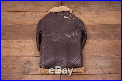 Mens Vintage Leather B3 Sheepskin Fur Lined Shearling Flight Jacket M 38 R4655