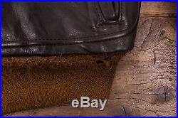 Mens Vintage Schott A2 Brown Quilt Lined Leather Flight Jacket Large 44 R6142