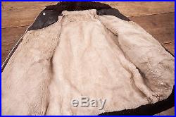 Mens Vintage Schott A2 Shearling Fur Lined Leather Jacket Brown 40 M R5445