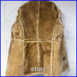 Mens Vintage Shearling Marlboro Mountain Rancher Coat Size 42 Leather Loft