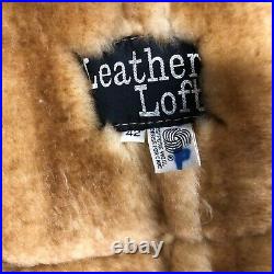 Mens Vintage Shearling Marlboro Mountain Rancher Coat Size 42 Leather Loft