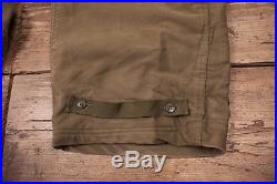 Mens Vintage USN 40s WW2 Green Wool Lined Deck Pants Bib Overalls Large XR 8398