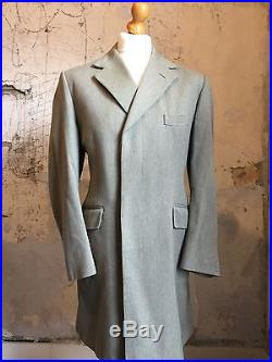 Mens Vintage Venetian Wool Covert Country Cloth Overcoat Size 40 42