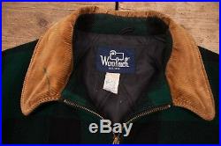 Mens Vintage Woolrich 1980s Green Plaid Quilt Lined Field Jacket XXL 52 R11115