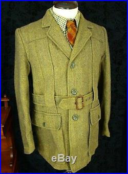 Mens vintage Full Derby Tweed Norfolk Shooting Jacket aquabacta Sz 40 Medium