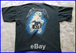 Metallica ride the lightning T-shirt. Men's Size XL Distressed Vintage