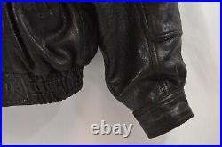 Michael Hoban North Beach Genuine Leather Bomber Jacket Mens Large Black Vtg