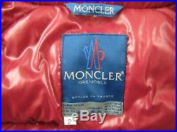 Moncler Grenoble vintage 80s puffer down jacket burgundy made in France 2 M
