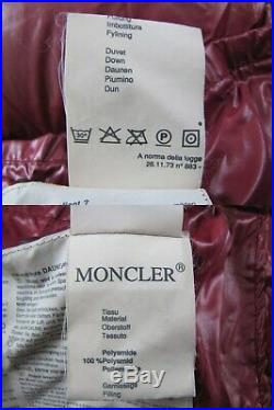 Moncler Grenoble vintage 80s puffer down jacket burgundy made in France 2 M