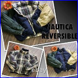 NAUTICARare Vintage Reversible Down Puffer Jacket X-LARGE