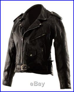 NEW Leather Mens Motorcycle Vintage Black Clothing Coat Jacket Classic Design