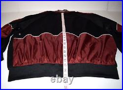NKE Jacket VTG 90s Fleece with Nylon Black Maroon Varsity Style Jacket Sz XL