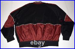 NKE Jacket Vintage 90s Fleece with Nylon Black Maroon Varsity Style Jacket Sz XL