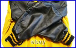 NMint Vintage Delong Sportswear Black/Yellow Wool Varsity Letterman Jacket Large