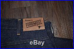 NOS VTG Penneys Foremost Western Sanforized Selvedge Blue Denim Jeans 31x30