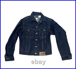 NOS Vintage 1960-70s Lee Terex GM Green Stitch Union USA 42 L Denim Jacket coat