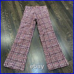 NOS Vtg 60s 70s Bell Bottom Pants Corduroy cotton Plaid Disco Mod NEW Mens 32 34