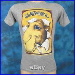 NOS vintage 80s RAYON TRI-BLEND CAMEL CIGARETTES PAPER THIN T-Shirt XXS cartoon