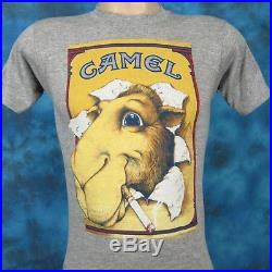 NOS vintage 80s RAYON TRI-BLEND CAMEL CIGARETTES PAPER THIN T-Shirt XXS cartoon