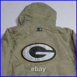 NWT Vintage Green Bay Packers Parka Jacket Starter Embroidered Gold Football 2XL