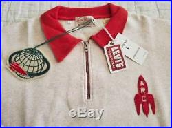New Mens M L Levi's Vintage Clothing LVC 1950s Rocket City Half Zip Sweatshirt