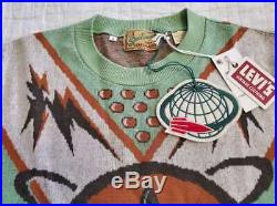 New Mens S Levi's Vintage Clothing LVC 1950s Rocket City Knit Surf Shirt Sweater