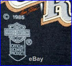 Nos Vintage 1985 Harley Davidson Motorcycles Righteous Ruler 3d Emblem T Shirt