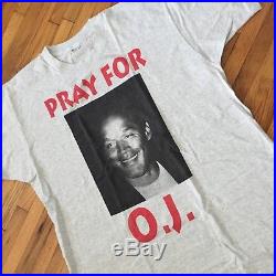 OJ SIMPSON Vintage 1990s T Shirt Pray For Double Sided Sz XL Hip Hop Rap 90s
