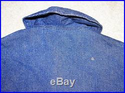 ORIGINAL Vintage 40s WWII navy denim shawl collar chore jacket deck coat