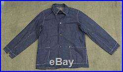 Original 1930’s Men’s Denim Chore Shirt/Coat With Chin Strap