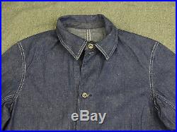 Original 1930's Men's Denim Chore Shirt/Coat With Chin Strap