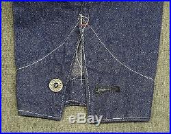 Original 1930's Men's Denim Chore Shirt/Coat With Chin Strap