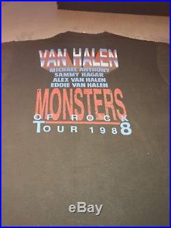 Original Vintage 1988 Van Halen Monsters Of Rock Concert Tour T Shirt XL