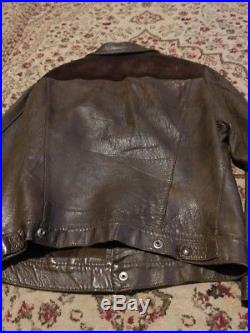 Original Vintage Levis 1950s Big E Era Longhorn Leather Trucker Jacket Sz 40