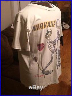 Original Vintage Nirvana Green Incesticide Album Cover T Shirt 1990s Grunge