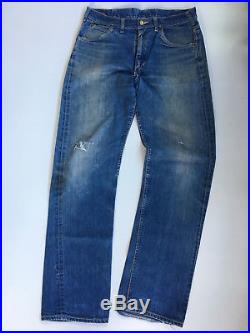 Original Vintage distressed 60's Lee Rider Red line Jeans 34x32 Levis 501 Big E