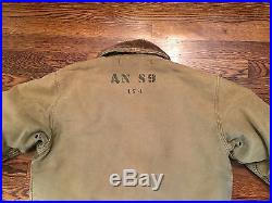 Original WW2 N-1 Deck Jacket USN Alpaca Lined, 40, Stenciled
