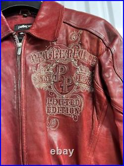 PELLE PELLE Marc Buchanan Mens Red Vintage Leather Jacket Size 46