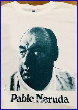 Pablo Neruda 70s Vintage T-Shirt Shirt Chilean Nobel Prize Poet Literature RARE