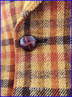 Pendleton Rare Vintage Brown tweed plaid Norfolk Belted Men's Wool Jacket sz M