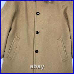 Pendleton Wool Leather Button Long Coat Jacket Overcoat USA Camel Size 44