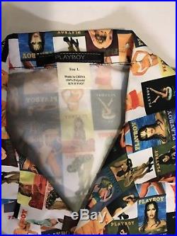 Playboy Shirt Button Up Magazine Cover All Over Print Size Large VTG 80s (A5)