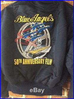 RARE 90s Blue Angels M-A1 Jacket Mens L 50th Anniversary Film Alpha Industries