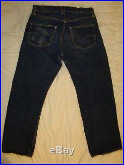 RARE Big E LEVI'S 501 Hidden Rivets Denim Jeans (32 X 28) measured