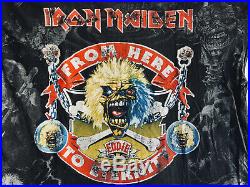 RARE Iron Maiden Vintage T-Shirt CONCERT 1992 TOUR Allover Print HEAVY METAL