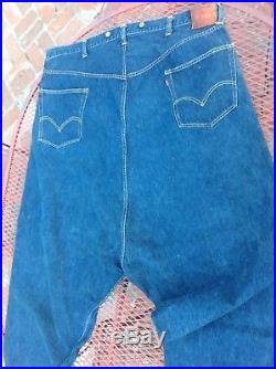 RARE LEVIS Clown Rodeo BIG E DOUBLE X REDLINE Denim Jeans XX LEVI Leather Patch