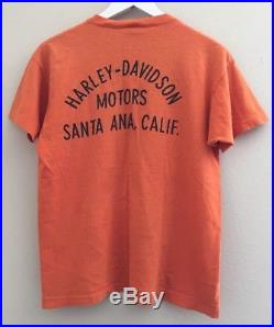 RARE VTG 70s Champion HARLEY DAVIDSON Santa Ana California Blue Bar Shirt