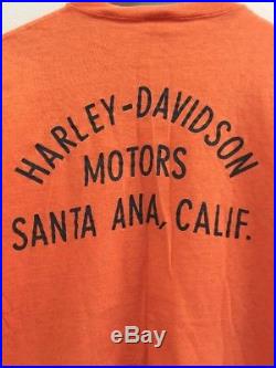 RARE VTG 70s Champion HARLEY DAVIDSON Santa Ana California Blue Bar Shirt